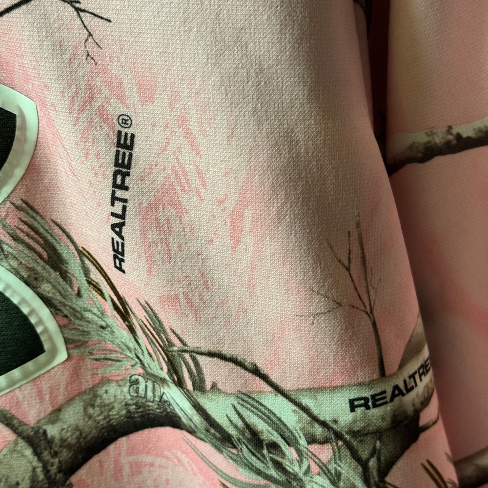 Under Armour Pink and Green Camo Hoodie - Picture 3 of 8